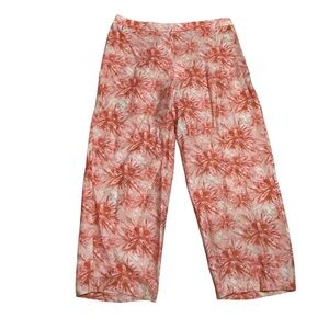 New Lucy Paris Orange Floral Wide Leg Pants Size 2X Plus Size NWT